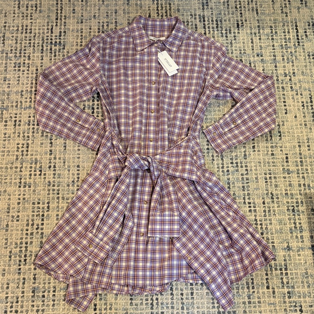 MET DEREK LAM 10CROSBY Plaid Purple Dress